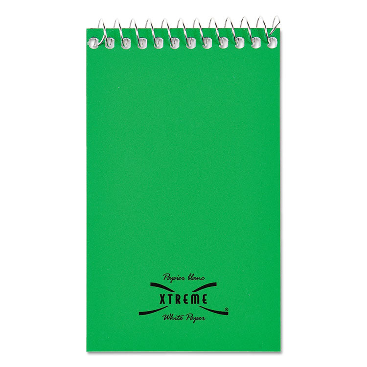 Paper Blanc Xtreme White Wirebound Memo Pads, Narrow Rule, Randomly Assorted Cover Colors, 60 White 3 x 5 Sheets