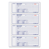 Money Receipt Book, Softcover, Three-Part Carbonless, 7 x 2.75, 4 Forms/Sheet, 100 Forms Total