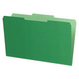 Interior File Folders, 1/3-Cut Tabs: Assorted, Legal Size, Green, 100/Box