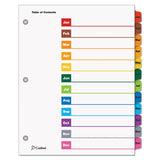 OneStep Printable Table of Contents and Dividers, 12-Tab, Jan. to Dec., 11 x 8.5, White, Assorted Tabs, 1 Set