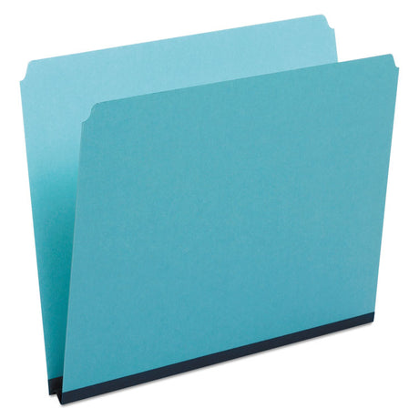 Pressboard Expanding File Folders, Straight Tabs, Letter Size, 1" Expansion, Blue, 25/Box