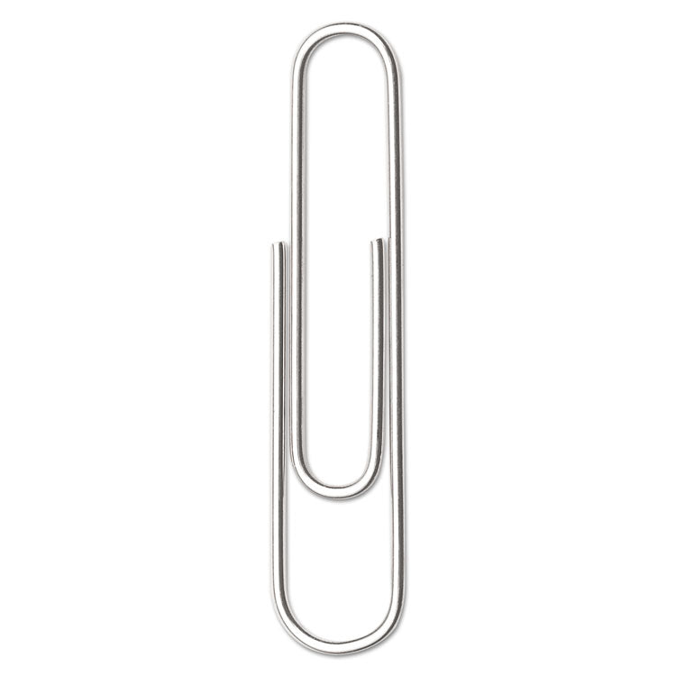 Paper Clips, #1, Smooth, Silver, 100 Clips/Box, 10 Boxes/Pack