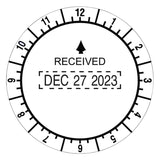 Time and Date Received Round Stamp, Conventional, 2" Diameter