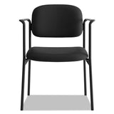 VL616 Stacking Guest Chair with Arms, Fabric Upholstery, 23.25" x 21" x 32.75", Black Seat, Black Back, Black Base