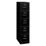 310 Series Vertical File, 5 Legal-Size File Drawers, Black, 18.25" x 26.5" x 60"