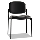 VL606 Stacking Guest Chair without Arms, Bonded Leather Upholstery, 21.25" x 21" x 32.75", Black Seat, Black Back, Black Base