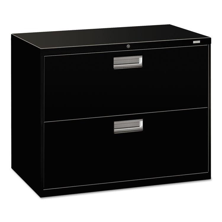 Brigade 600 Series Lateral File, 2 Legal/Letter-Size File Drawers, Black, 36" x 18" x 28"