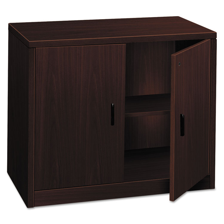 10500 Series Storage Cabinet w/Doors, 36w x 20d x 29.5h, Mahogany