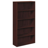 10500 Series Laminate Bookcase, Five-Shelf, 36w x 13.13d x 71h, Mahogany