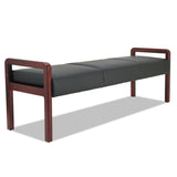 Alera Reception Lounge WL Series Bench, Three-Seater, 65.75w x 22.25d x 22.88h, Black/Mahogany