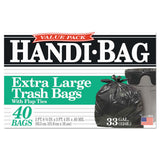 Super Value Pack Can Liners, 33 gal, 0.65 mil, 32.5  x 40 , Black, 40/Box