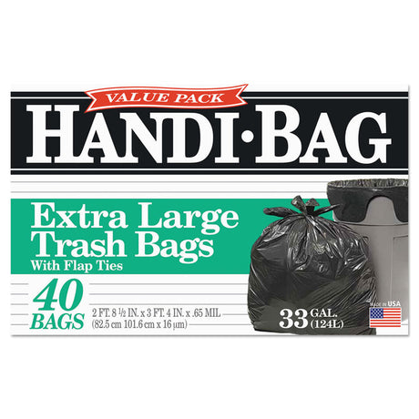 Super Value Pack Can Liners, 33 gal, 0.65 mil, 32.5  x 40 , Black, 40/Box