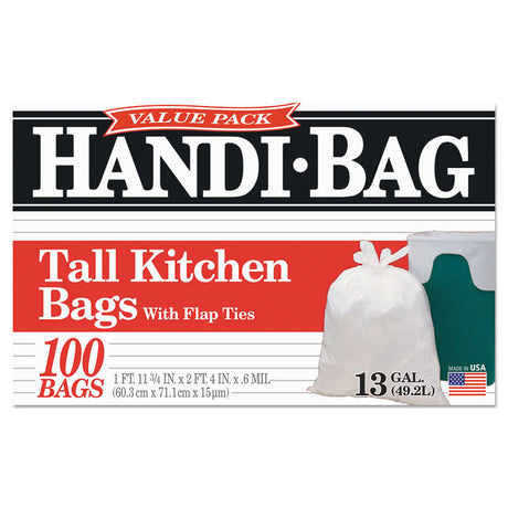 Super Value Pack Can Liners, 13 gal, 0.6 mil, 23.75  x 28 , White, 100 Bags/Box, 6 Boxes/Carton