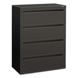 Brigade 700 Series Lateral File, 4 Legal/Letter-Size File Drawers, Charcoal, 42" x 18" x 52.5"