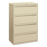 Brigade 700 Series Lateral File, 4 Legal/Letter-Size File Drawers, Putty, 36" x 18" x 52.5"