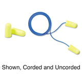 E-A-Rsoft Yellow Neon Soft Foam Earplugs, Corded, Regular Size, 200 Pairs/Box