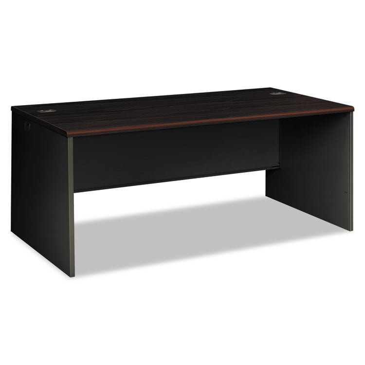 38000 Series Desk Shell, 72" x 36" x 29.5", Mahogany/Charcoal