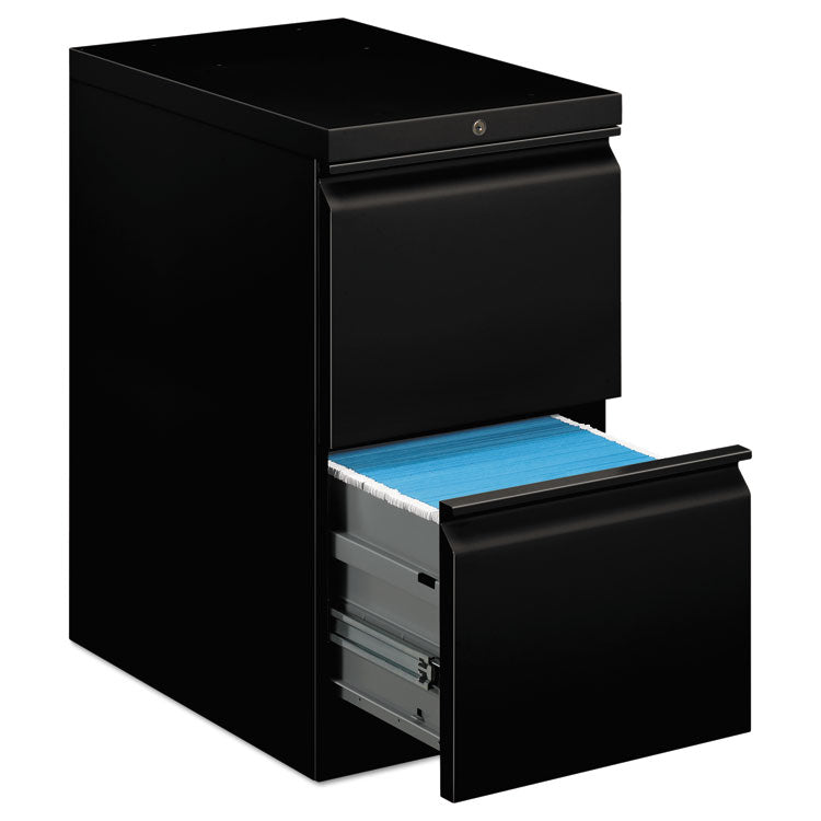 Brigade Mobile Pedestal, Left or Right, 2 Letter-Size File Drawers, Black, 15" x 22.88" x 28"