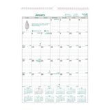EcoLogix Monthly Wall Calendar, EcoLogix Artwork, 12 x 17, White/Green Sheets, 12-Month (Jan to Dec): 2025