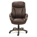 Alera Veon Series Executive High-Back Bonded Leather Chair, Supports Up to 275 lb, Brown Seat/Back, Bronze Base