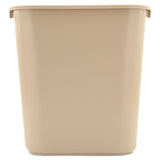 Deskside Plastic Wastebasket, 7 gal, Plastic, Beige