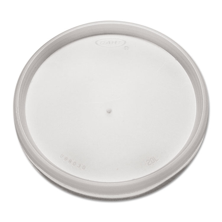 Plastic Lids for Foam Cups, Bowls and Containers, Flat, Vented, Fits 6-32 oz, Translucent, 100/Pack, 10 Packs/Carton