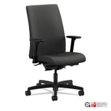 Ignition Series Mid-Back Work Chair, Supports Up to 300 lb, 17" to 22" Seat Height, Iron Ore Seat/Back, Black Base