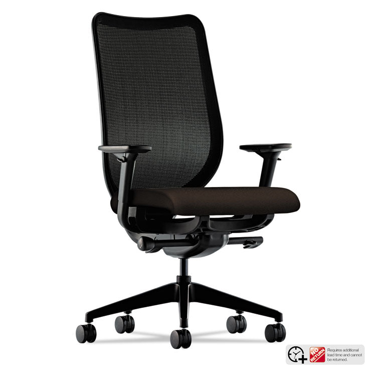 Nucleus Series Work Chair, ilira-Stretch M4 Back, Supports 300 lb, 17  to 21.5  Seat Height, Espresso Seat, Black Back/Base