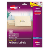 Matte Clear Easy Peel Mailing Labels w/ Sure Feed Technology, Inkjet Printers, 1 x 2.63, Clear, 30/Sheet, 10 Sheets/Pack