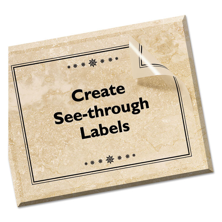 Matte Clear Shipping Labels, Inkjet Printers, 8.5 x 11, Clear, 25/Pack