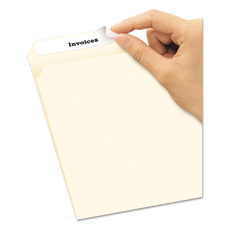 Removable File Folder Labels with Sure Feed Technology, 0.66 x 3.44, White, 30/Sheet, 25 Sheets/Pack