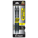 G2 Premium Gel Pen, Retractable, Fine 0.7 mm, Black Ink, Smoke/Black Barrel, 2/Pack