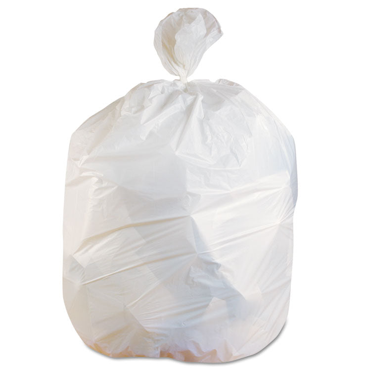 Linear Low-Density Can Liners, 60 gal, 0.75 mil, 38  x 58 , White, 100/Carton