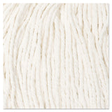 Cut-End Wet Mop Head, Cotton, #16, White, 12/Carton
