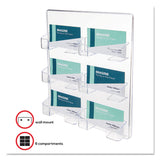 6-Pocket Business Card Holder, Holds 480 Cards, 8.5 x 1.63 x 9.75, Plastic, Clear