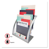 3-Tier Literature Holder, Leaflet Size, 11.25w x 6.94d x 13.31h, Silver