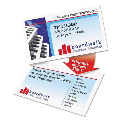 Clean Edge Business Cards, Laser, 2 x 3.5, White, 400 Cards, 10 Cards/Sheet, 40 Sheets/Box