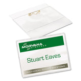 Pin-Style Badge Holder with Laser/Inkjet Insert, Top Load, 4 x 3, White, 100/Box