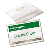 Pin-Style Badge Holder with Laser/Inkjet Insert, Top Load, 3.5 x 2.25, White, 100/Box