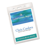 Secure Top Heavy-Duty Badge Holders, Vertical, 3w x 4h, Clear, 25/Pack