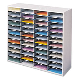 Literature Organizer, 48 Letter Compartments, 38.25 x 11.88 x 34.69, Dove Gray