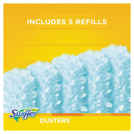 Dusters Starter Kit, Dust Lock Fiber, 6" Handle, Blue/Yellow, 6/Carton