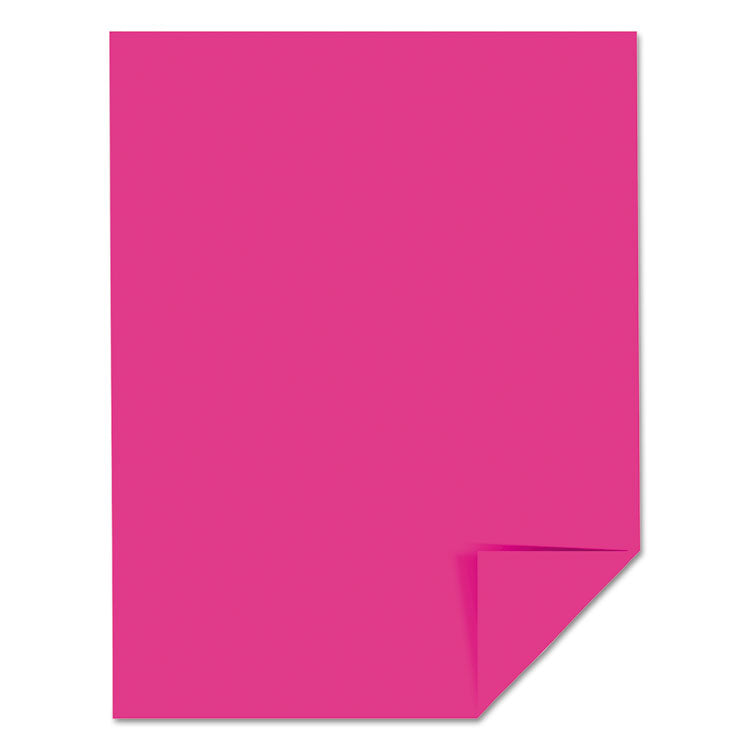 Color Cardstock, 65 lb Cover Weight, 8.5 x 11, Fireball Fuchsia, 250/Pack