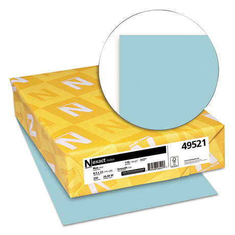Exact Index Card Stock, 110 lb Index Weight, 8.5 x 11, Blue, 250/Pack