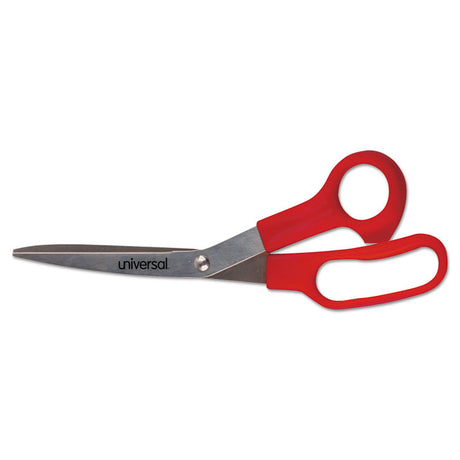 General Purpose Stainless Steel Scissors, 7.75" Long, 3" Cut Length, Red Offset Handles, 3/Pack