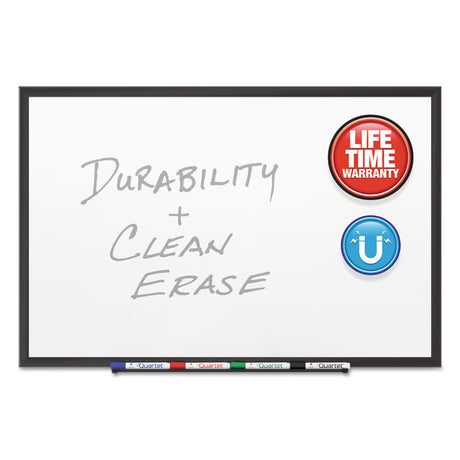 Classic Series Porcelain Magnetic Dry Erase Board, 60 x 36, White Surface, Black Aluminum Frame