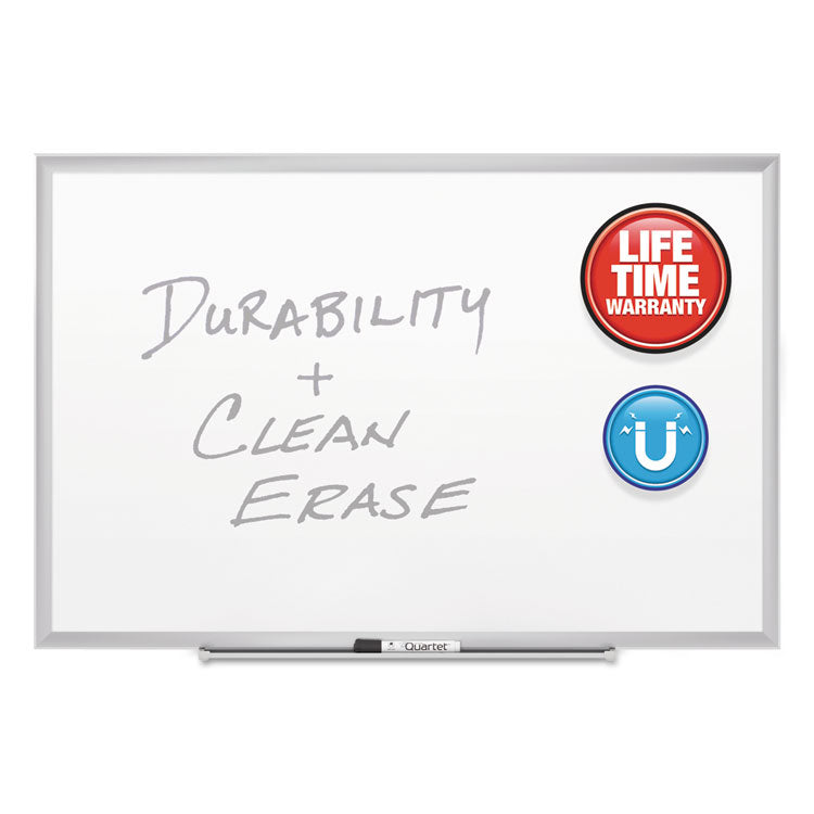 Classic Series Porcelain Magnetic Dry Erase Board, 36 x 24, White Surface, Silver Aluminum Frame