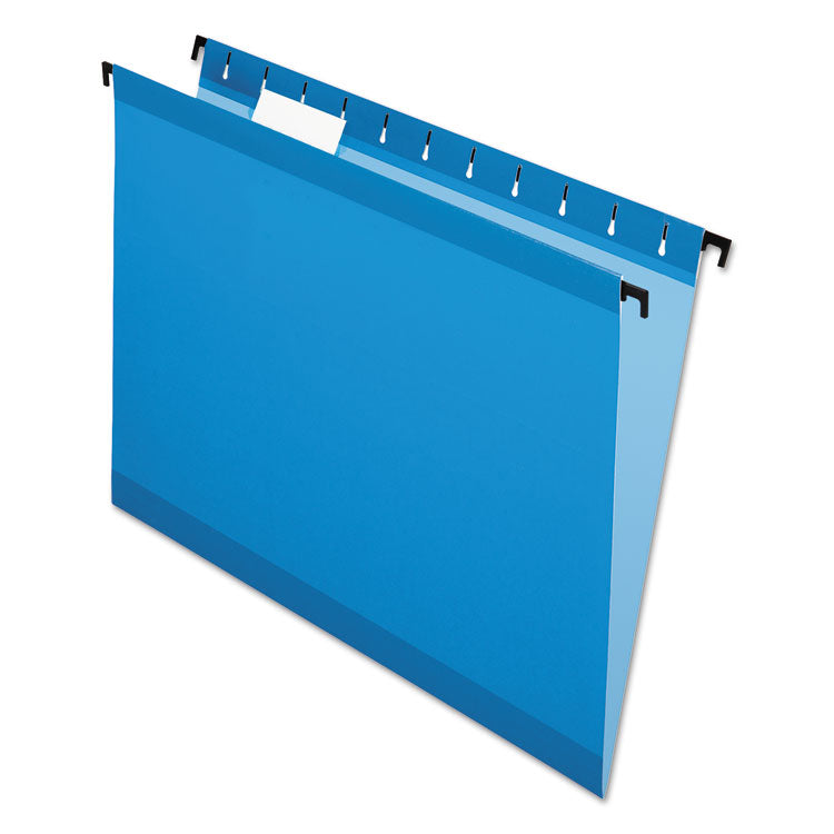 SureHook Hanging Folders, Letter Size, 1/5-Cut Tabs, Blue, 20/Box