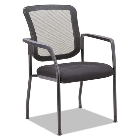 Alera Mesh Guest Stacking Chair, 26" x 25.6" x 36.2", Black Seat, Black Back, Black Base