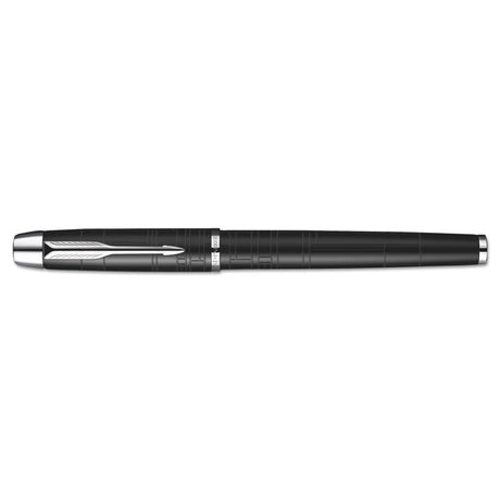 IM Premium Roller Ball Pen, Stick, Fine 0.7 mm, Black Ink, Black/Chrome Barrel